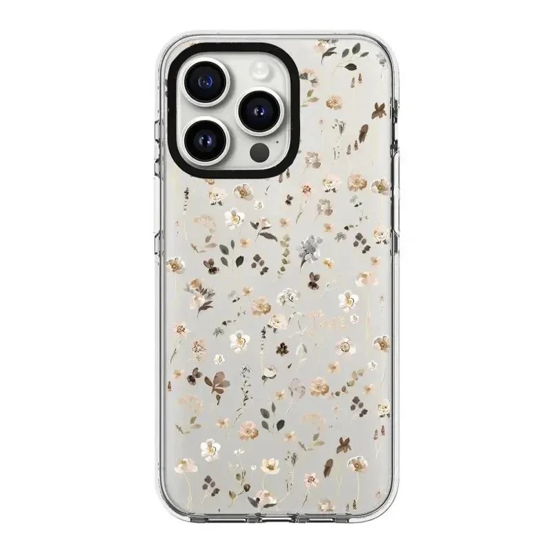 

Korean Museum Flowers 2.0 Acrylic White Border Phone Case Cover for IPhone 11 12 13 14 15 16 Pro Max Case