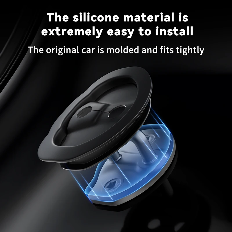 BJBT 4pcs Silicone Car Door Lock Buckle Mute Shock Absorbing Cushion Elastic Car Door Latch Protection Cover For Tesla Model 3 Y 6