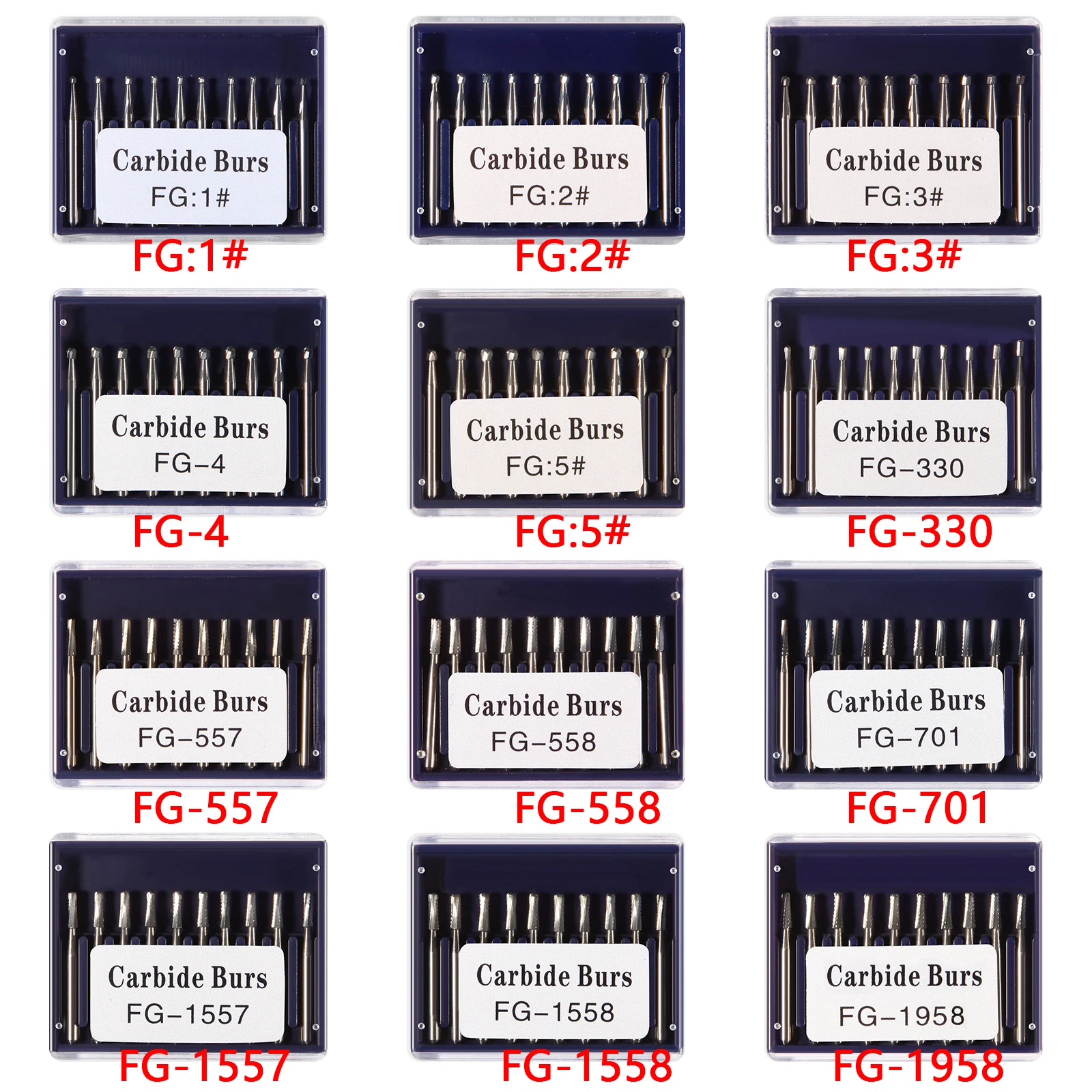 10 Pcs/box Dental Rodada Carbide Aço Burs FG 1.6 Bur Brocas De Polimento Para Alta Velocidade Handpiece Alta Qualidade