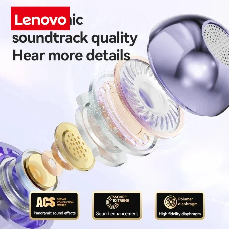 سماعات لينوفو المزودة بمشبك، سماعات بلوتوث لاسلكية عالية الجودة وبطارية طويلة، عمر مثالي لنمط الحياة الرياضية النشطة #5