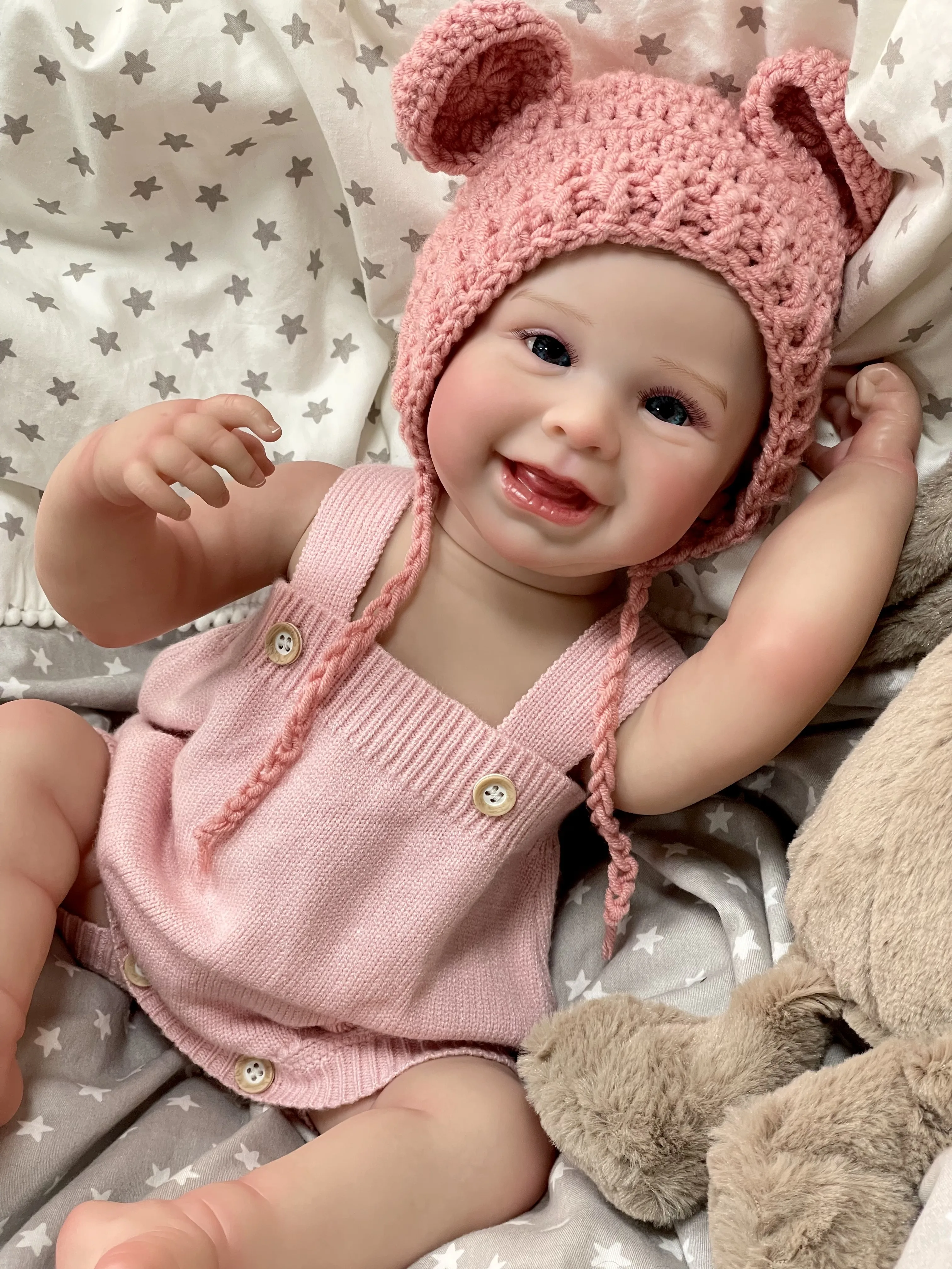 

Реалистичная кукла Cokela 50 см/20 дюймов, милая виниловая кукла, настоящая мягкая на ощупь детская игрушка, силиконовая кукла Reborn, детские рождественские подарки