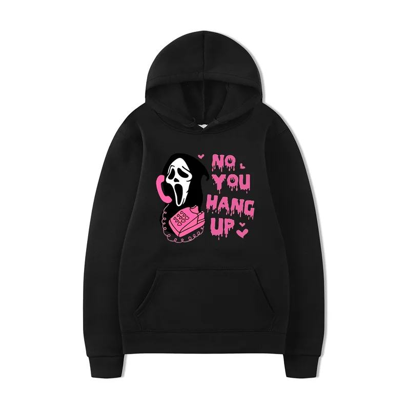 No You Hang Up Halloween Hot Selling Hoodie Colorful Printed Harajuku Hip Hop Long Sleeve Loose Hoodie Casual Top