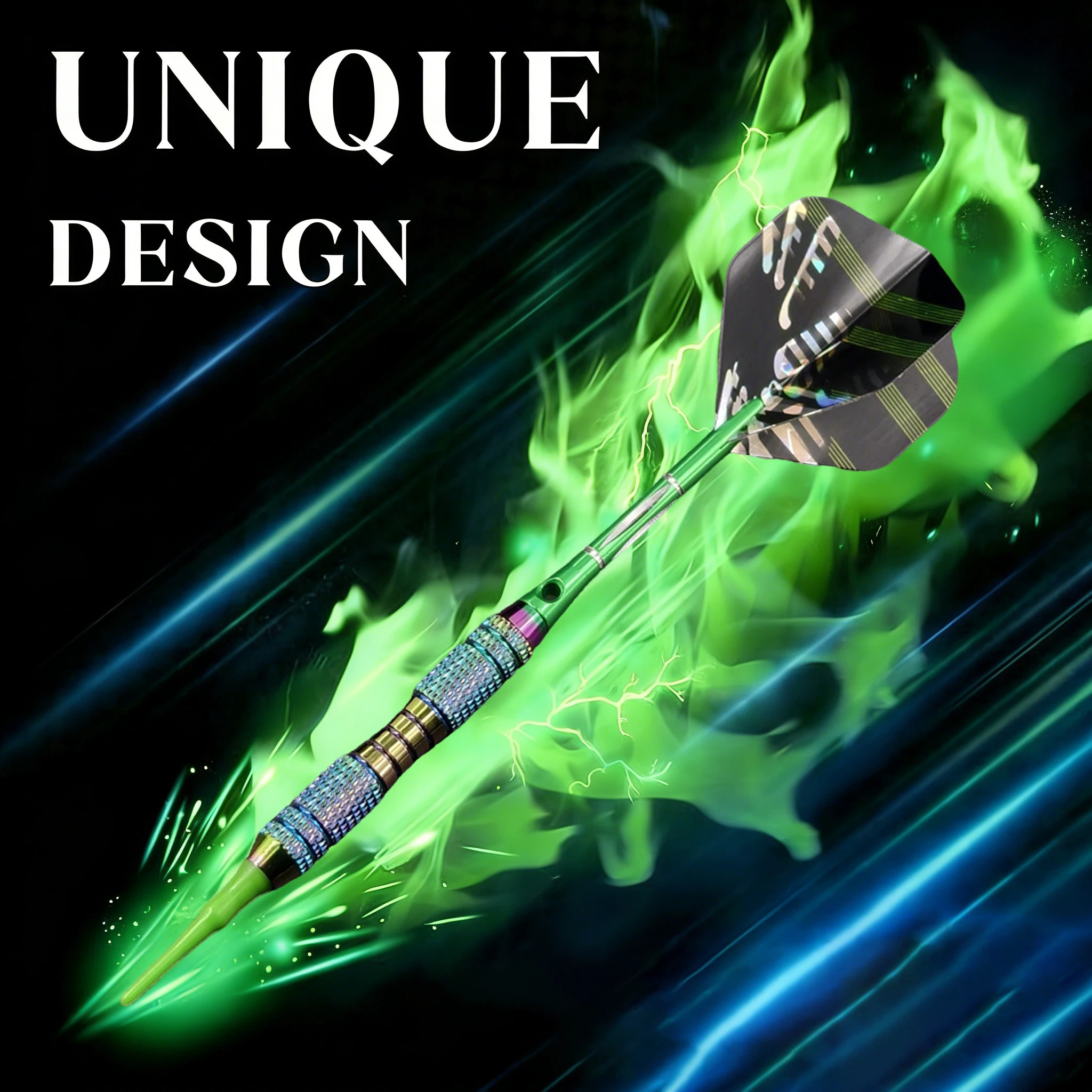 

TRALOW Darts Plastic Tip Set-Colorful Soft Tip Darts Durable Metal Darts,Rings,6 Dart Flights,50 Soft Tips,6 360°Rotating Dart