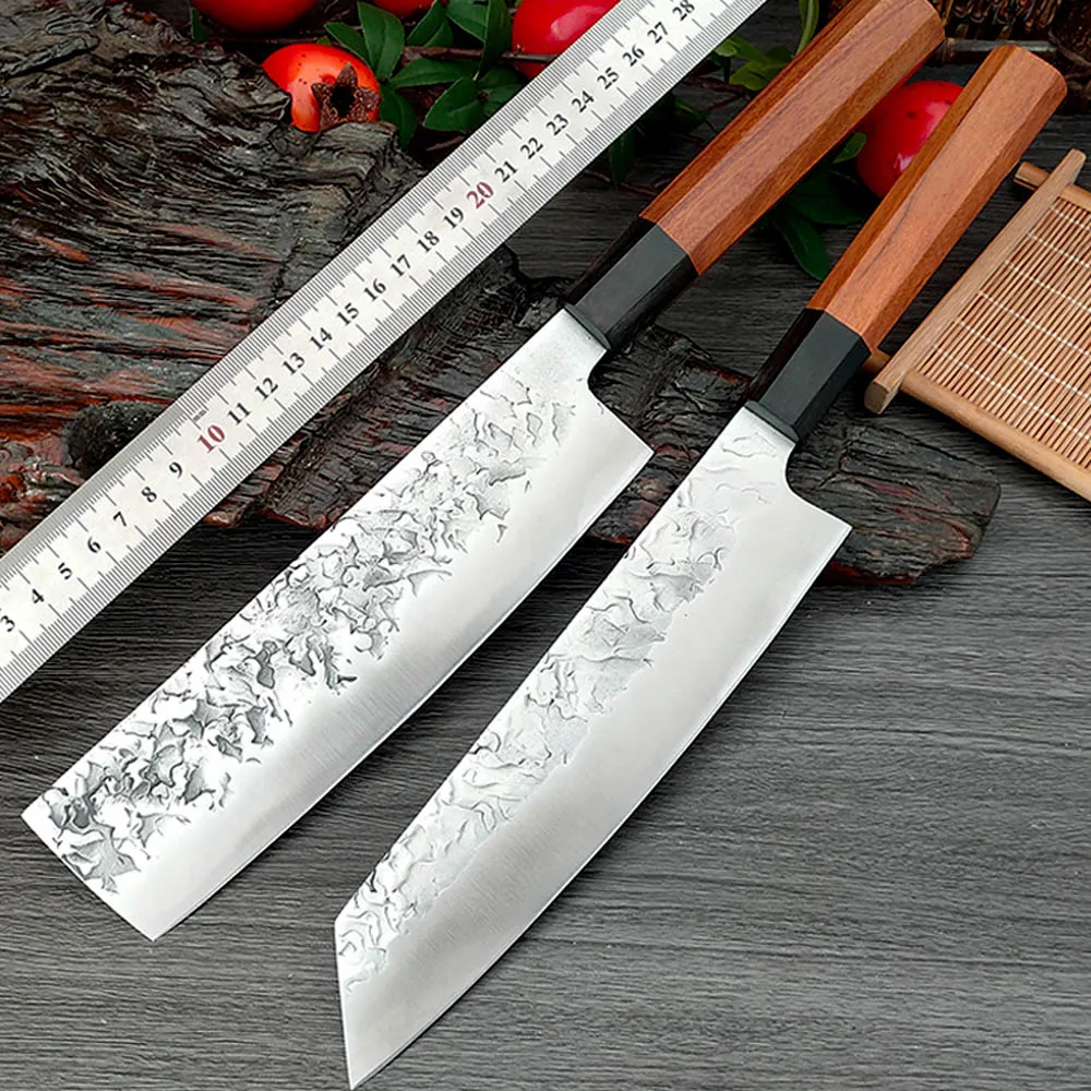 Kitchen Chef Knife With Wood Handle Handmade Forged Stainless Steel Chopping Meat Vegetables Slicing Cleaver Butcher Knife