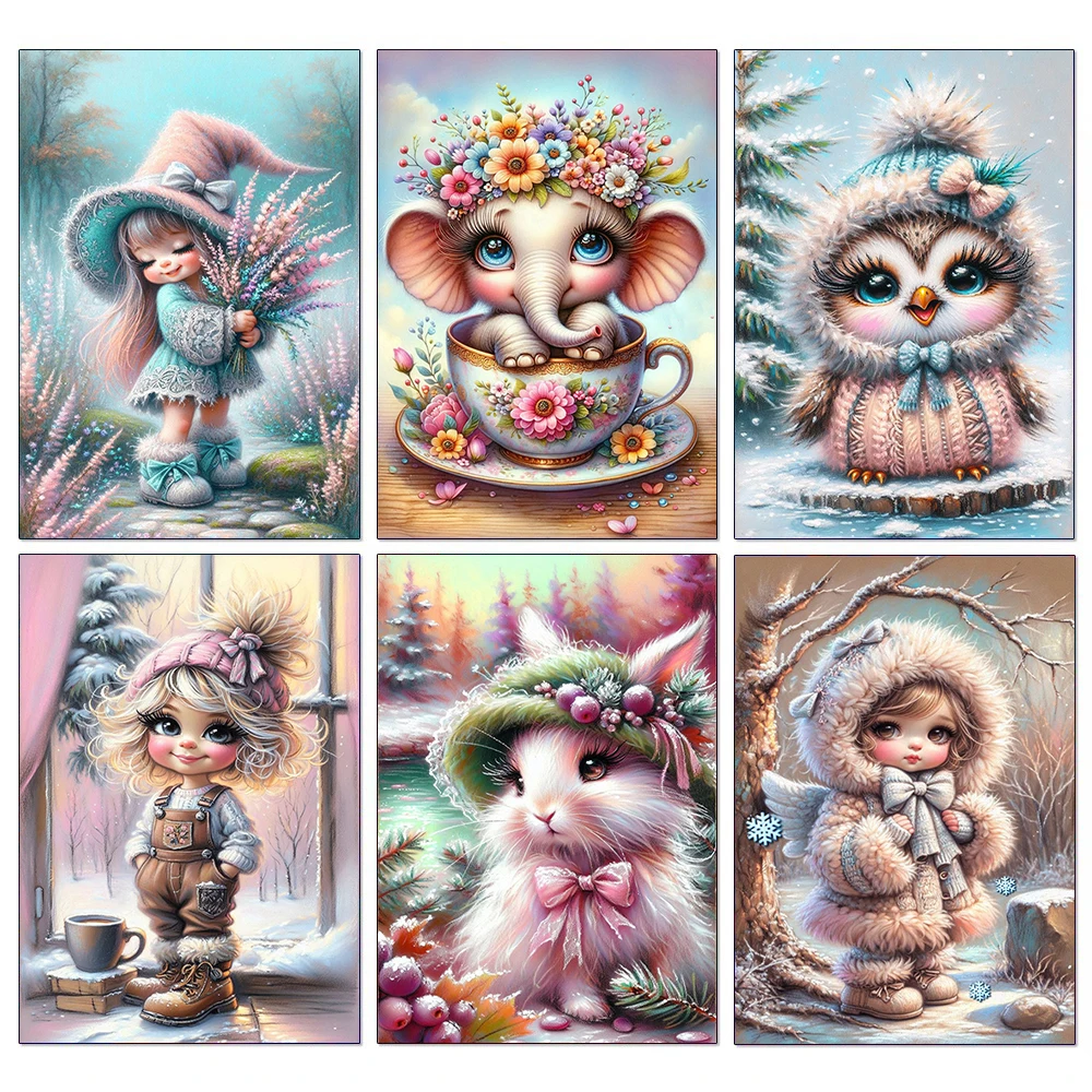 Cartoon Tiere Diamant Kunst Malerei süße Mädchen Diamant Mosaik Kreuzstich Kunst Edelstein Inlay DIY Geschenk Dekoration Malerei
