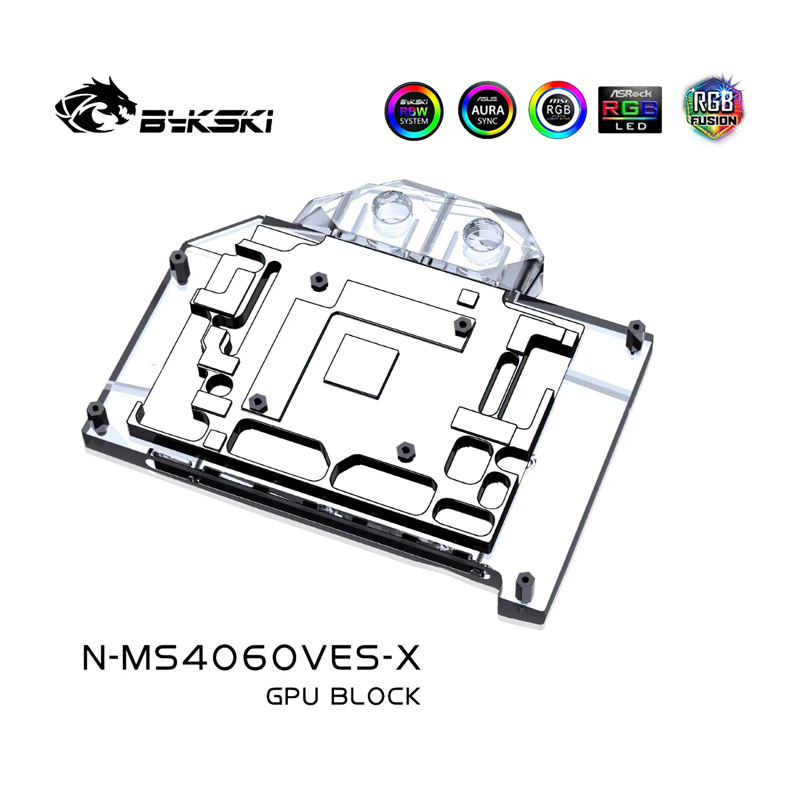 Bykski Full Cover RGB GPU Water Cooling Block for MSI RTX4060 Ventus N-MS4060VES-X