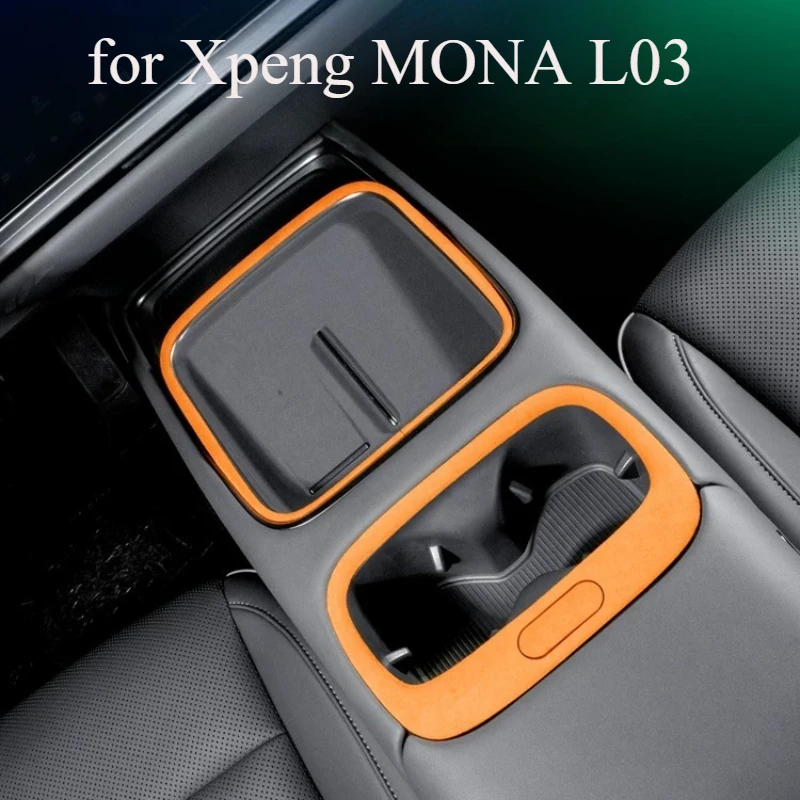 Suede Center Console Decorative Sticker Trim for Xpeng MONA L03 Car Interior Accessories