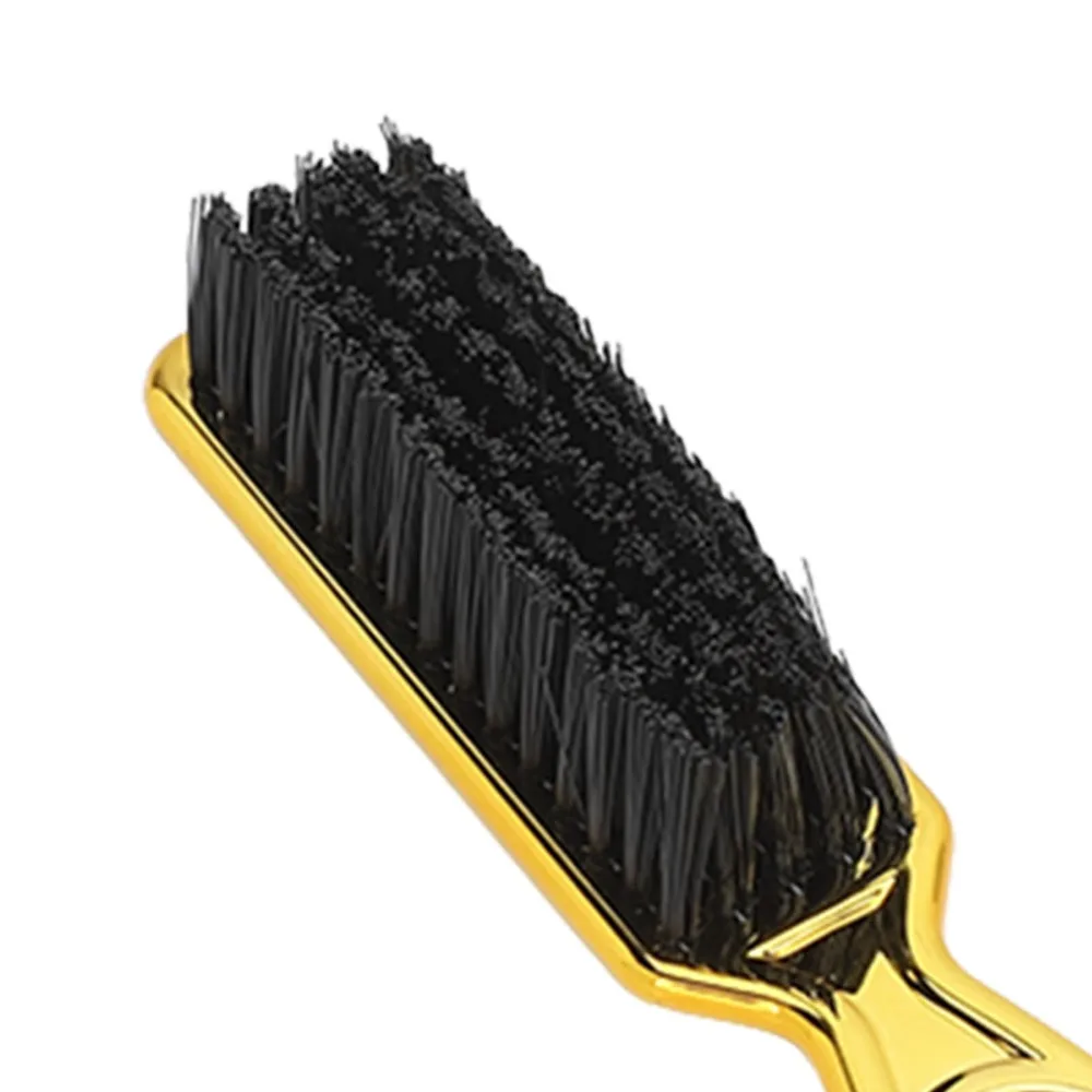 Soft Barber Comb Set Portable Gold Color Beard Styling Brush Multifunctional Anti Static Clipper Cleaning Brush For Hair Salon