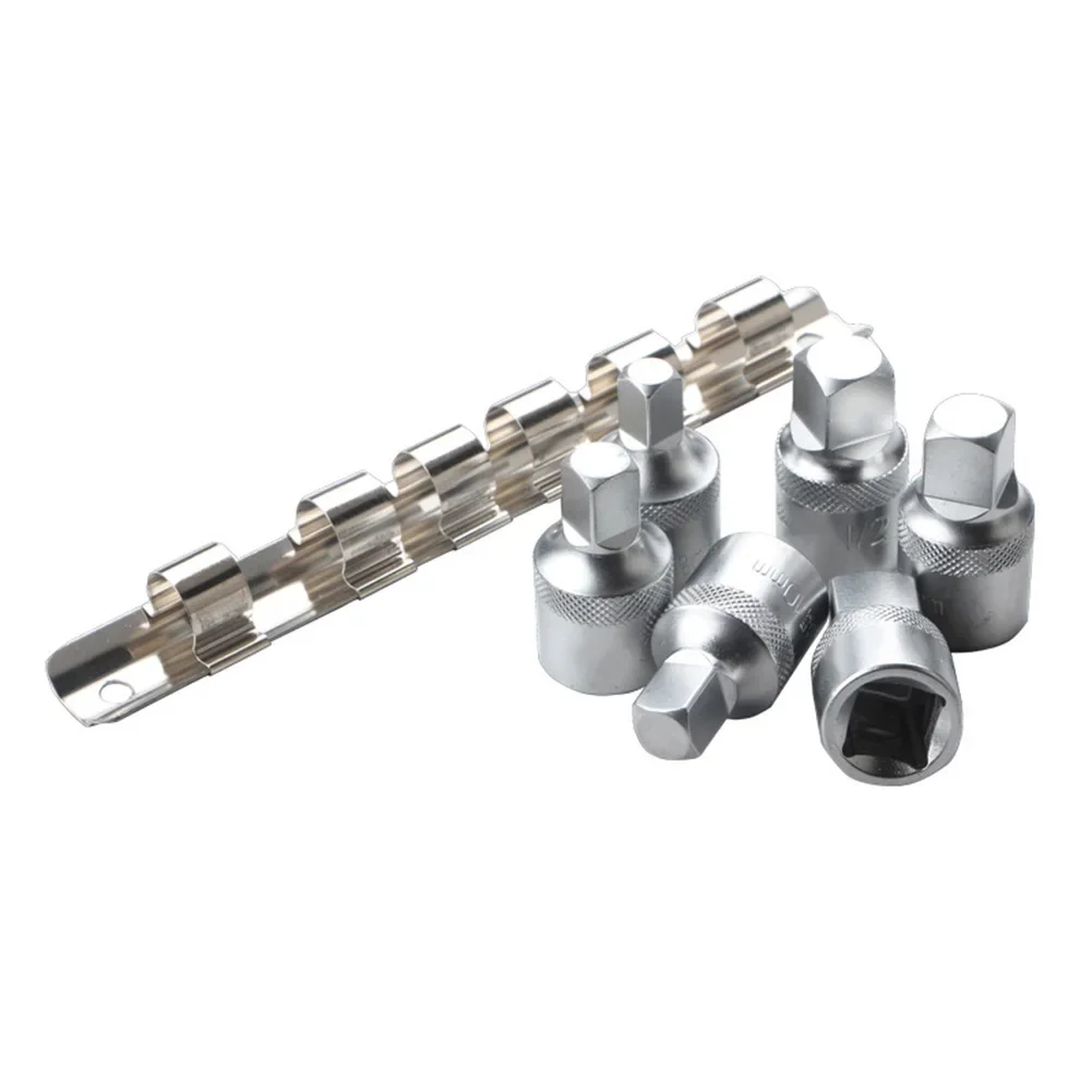 6pcs Gearbox Screw Wrench Set For Oil Sump Drain Socket 1/2 Drive Multi Size Square Head Kit For Mechanical Projects