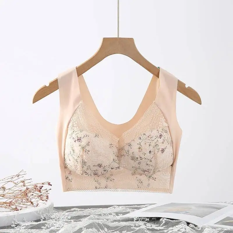

Plus Size Lingerie For Women Brasier Mujer Brassiere Femme Printing M L LL 3L 4L Full Cup Vest Bra Floral Top