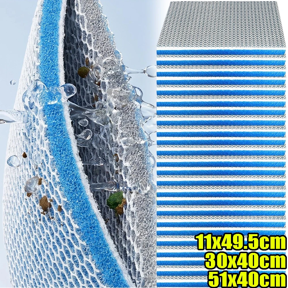 Washable Reusable Water Filter Cotton 8-Layer Aquarium Filter Sponge Plastic Honeycomb Mesh Thickened Filter Membrane