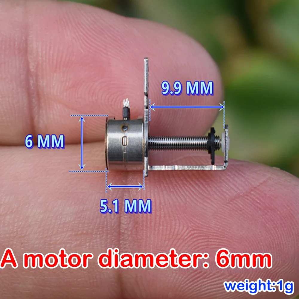 Motor paso a paso Micro DE 2 fases, dispositivo de 4 cables con carrera deslizante de 9mm y 10mm, instrumento óptico de enfoque, Mini Motor paso a