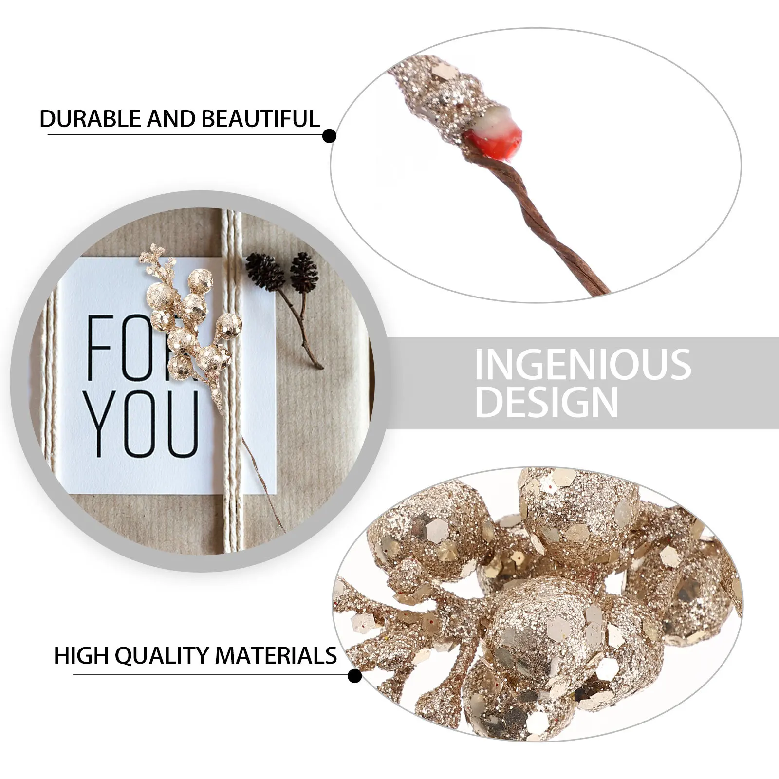 

5Pcs Christmas Decoration Branches Simulation Fruit Xmas Ornament Xmas Tree Decor Party Supplies Photography Props