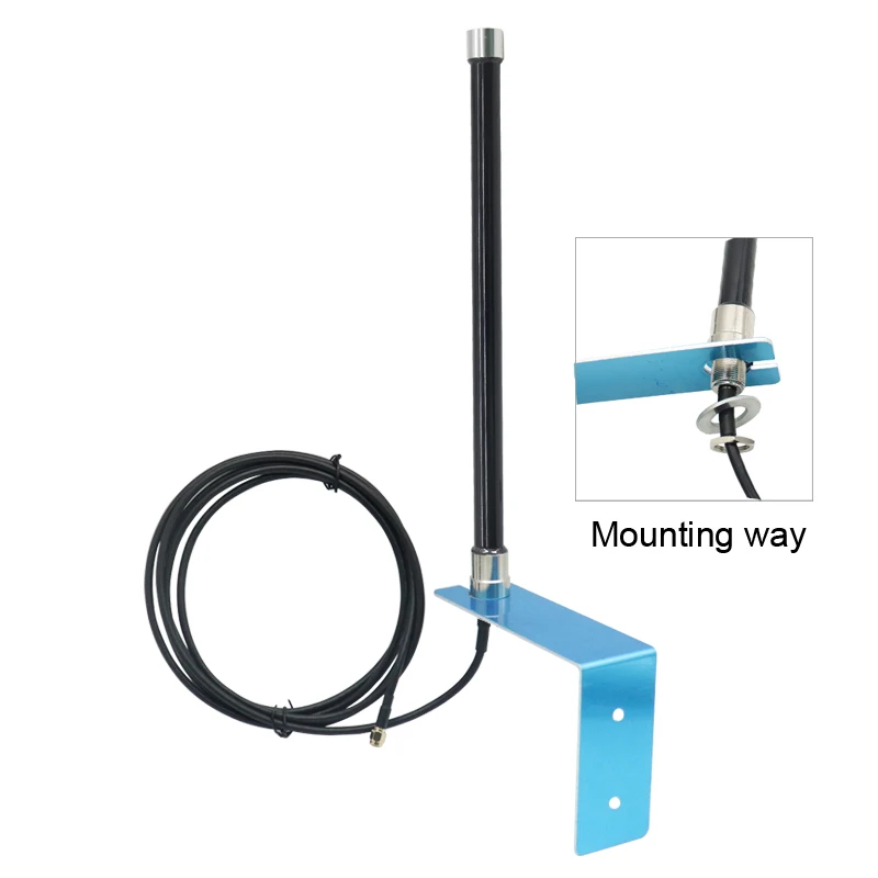 Dual Band 2.4G 5.8G 15dbi Long Range Outdoor Helium Miner WiFi WLAN Aerial Fiberglass Omni IP67 Waterproof Antenna With Bracket