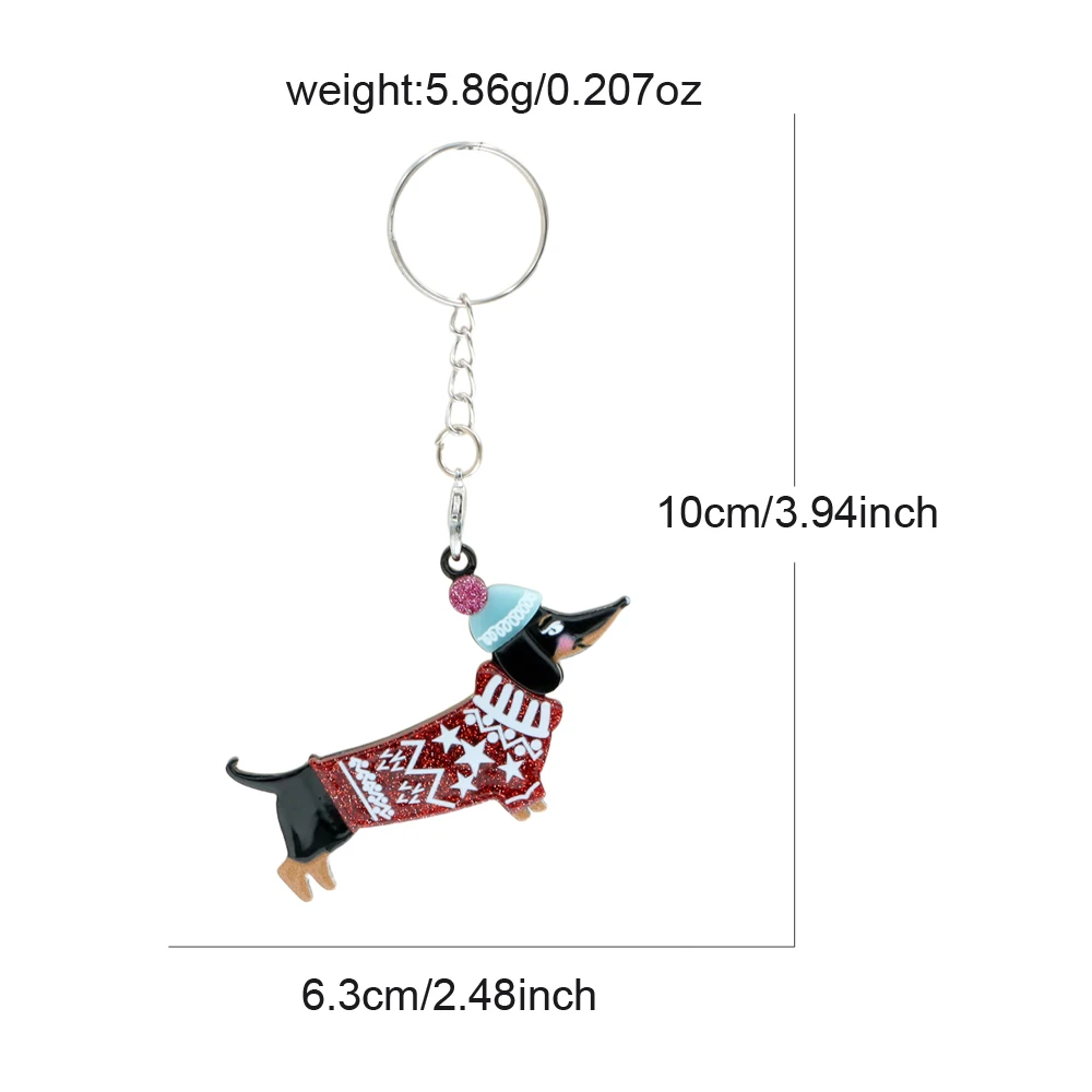 CINDY XIANG Acrylic Handmade Black Dog Key Chain Christmas Gift Keychain