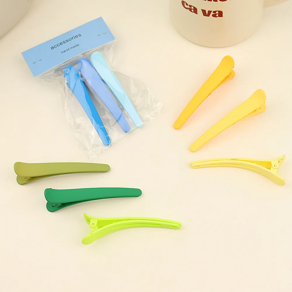 3Pcs Candy Colors Duckbill Clip Professional Hairdressing Salon Hairpins Plastic DIY Hair Care Hair Clamps Styling Tools