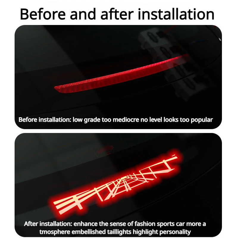 Brake Light Sticker for Tesla New Model 3/3+ Highland 2024 High Brake Light Projection Plate Taillight Sticker Decor Accessories