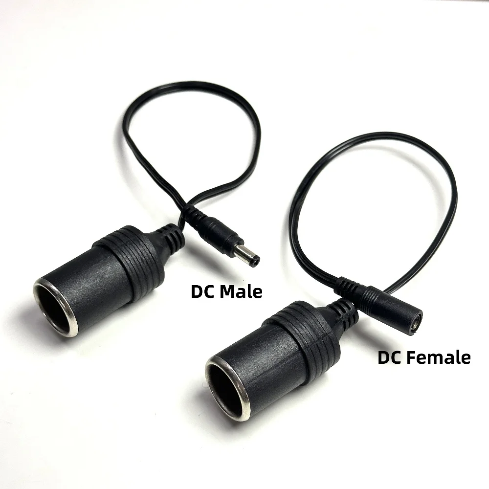 12V 24V Car Cigarette Lighter DC 2.1 X 5.5 mm Male/Female Plug Charger Power Cable Universal For Car Truck Bus