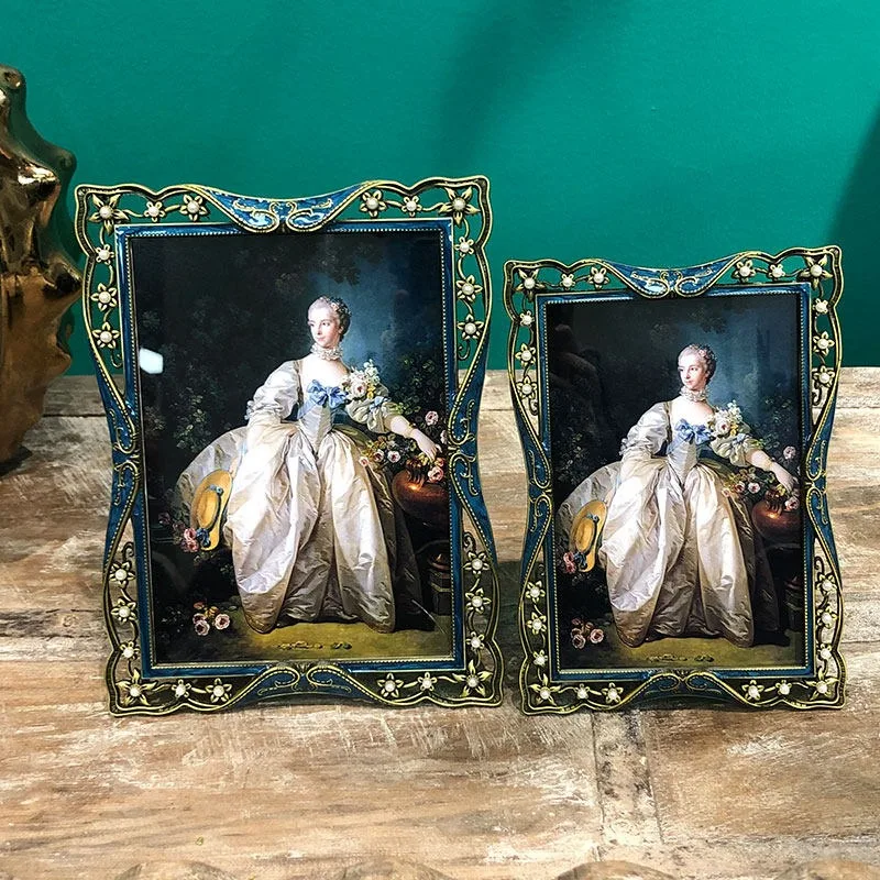 European retro metal photo frame 6 six seven 10 ten inches creative wedding photo frame washable photos made into table pieces