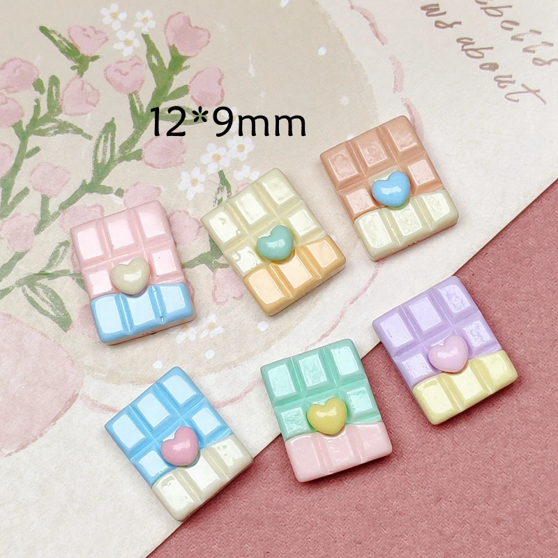 30 Pcs New Mini Cute Cartoon Colorful Heart Shaped Chocolate Resin Scrapbook Diy Jewellery Hairpin Decorate Accessories Craft