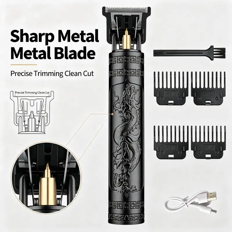 Rechargeable Household Hair Trimmer Cordless Hair Clipper Wear‑Resistant Movable Blade Durable for Long Term Family Haircut Use