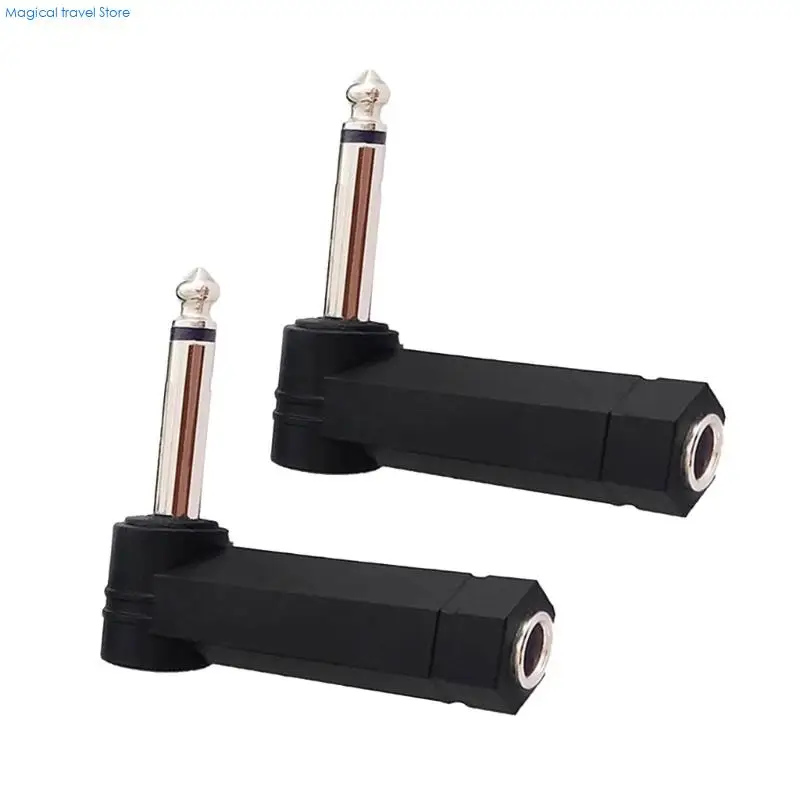 N2UB 1/4Inch Male to Female Stereo Audios Adapter Connectors for Tight Space Live Performances Setups ffor Electric Guitar,