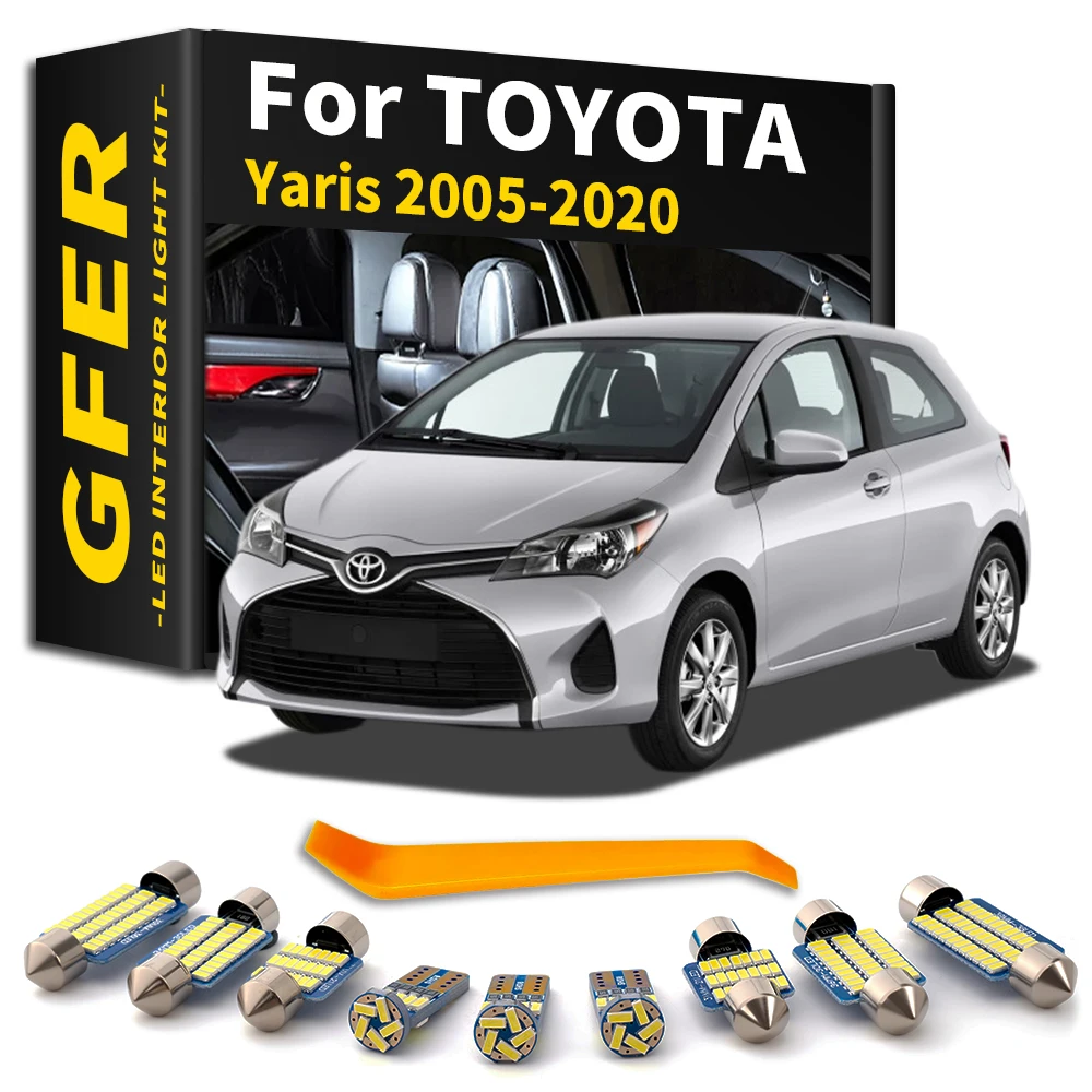 Interior LED Light Kit Canbus For Toyota Yaris 2005 2006 2007 2008 2009 2010 2011 2012 2013 2014 2015 2016 2017 2018 2019 2020