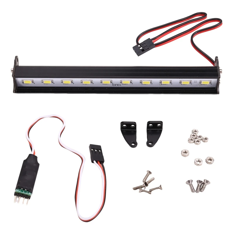 Best-RC Car Roof LED Light Bar Adjustable Mode For 1/10 Crawler SCX10 Wraith Capra TRX4 TRX6 CC01