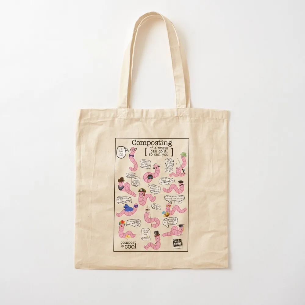 compost worms Tote Bag bags luxury women Customizable tote bag Canvas Tote Bag