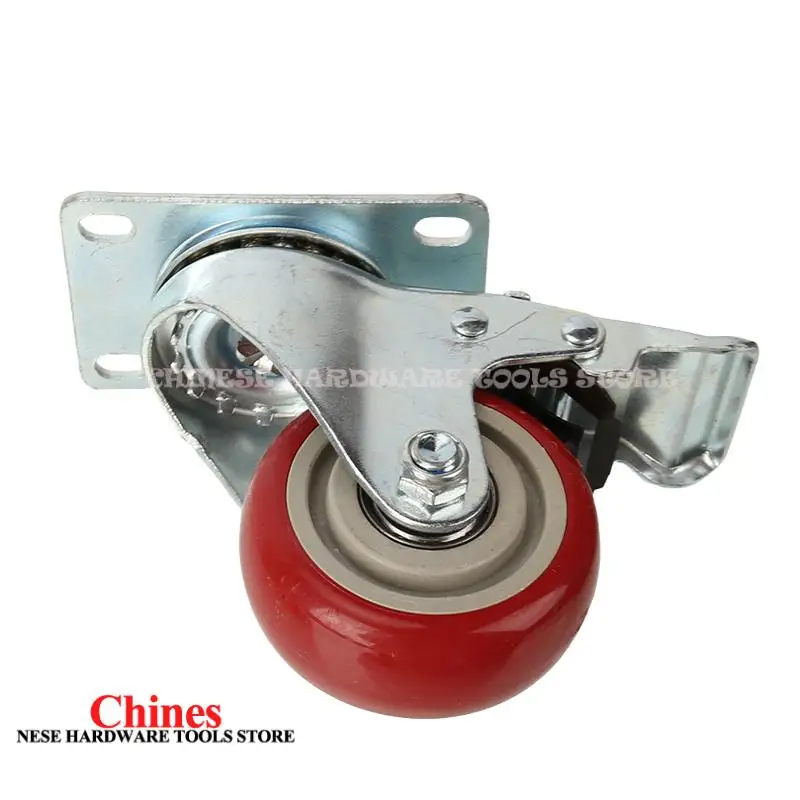 

3inch Heavy-Duty Universal Caster Wheels 360° Swivel Silent with Brake Wear-Resistant for Furniture Trolleys Household Platforms