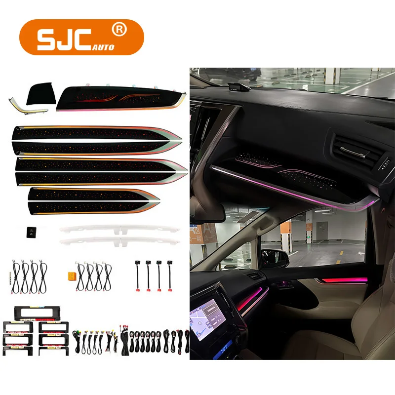 

SJC 64-цветное динамическое светодиодное освещение для Toyota Alphard/Vellfire 30 серии RHD/LHD, автоматический внутренний динамический свет