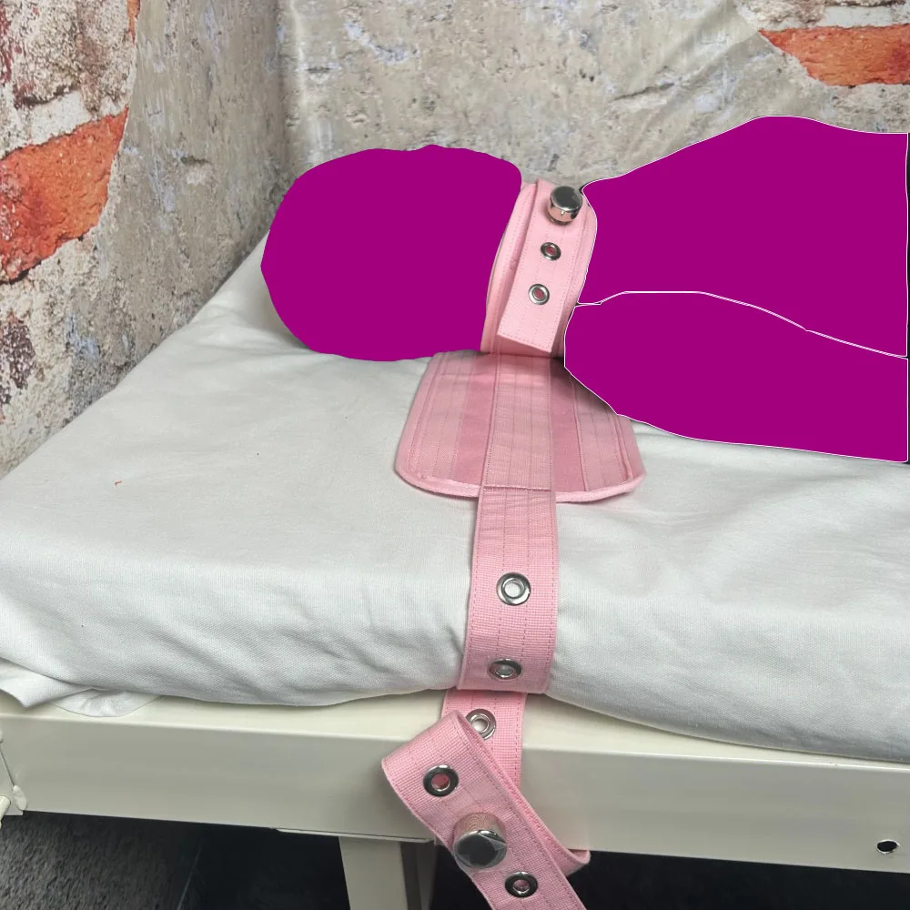الموقف عبودية طوق الرقبة الوردي BDSM قيود السرير عبودية الرقبة مع قفل مغناطيسي