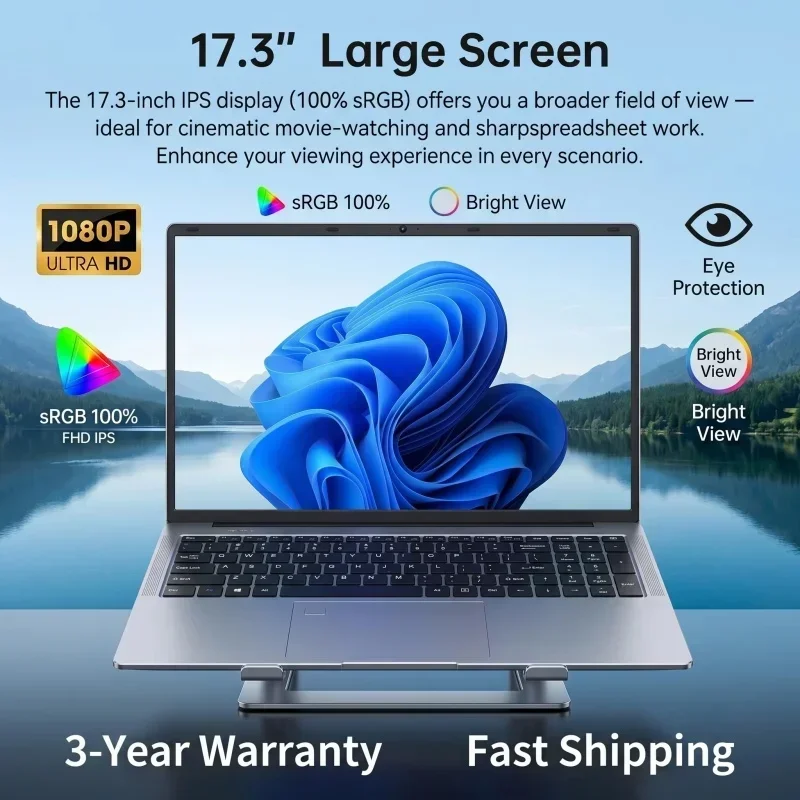 17.3 Inch Premium Notebook Win 11 Intel I9‑9900 32GB RAM 2TB SSD Fingerprint Lock Gaming Laptop For Student Office Daily Working - view 3
