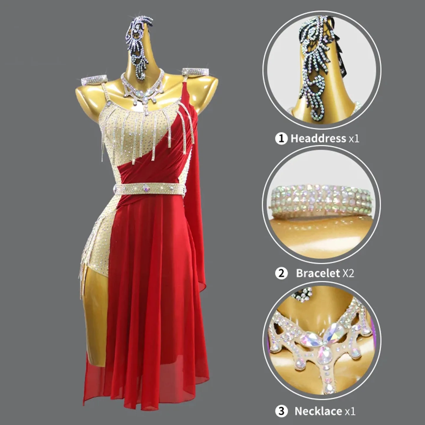 Latin Dance Kleid Frauen Party Dancewear Rock Karneval Kostüm Wettbewerb Anzug Prom Erwachsene Mädchen Kleidung Bühne Ballsaal Outfits
