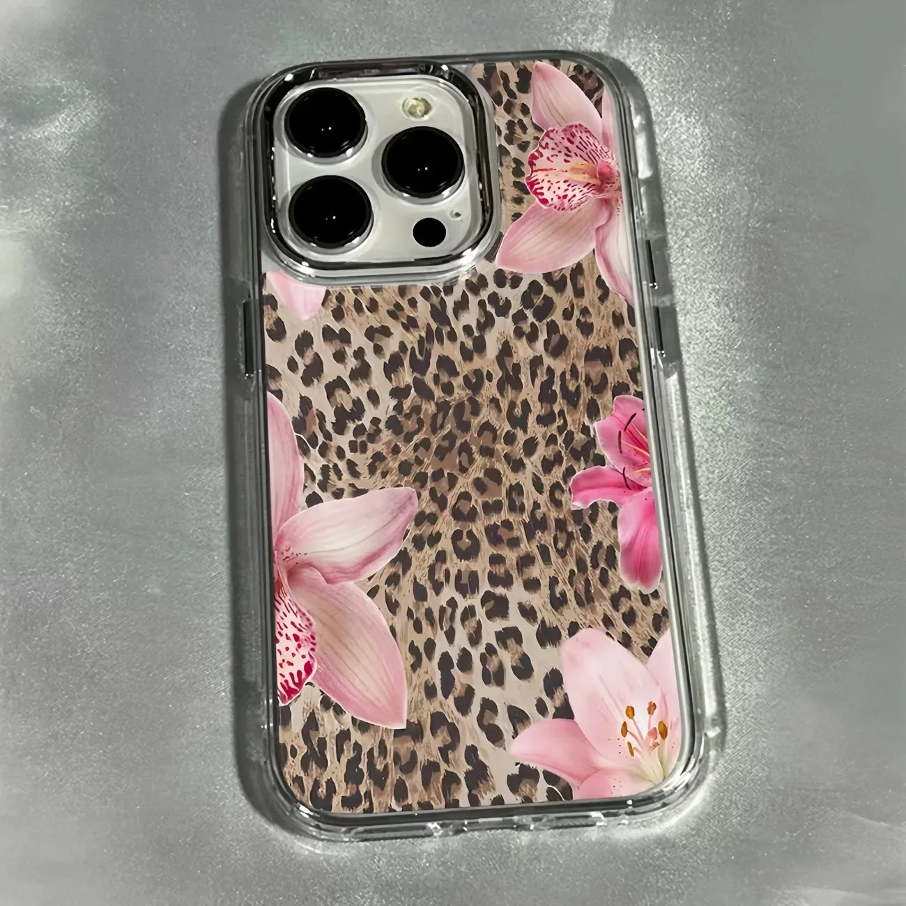 Leopard Print Lily Flower Transparent Phone Case For iPhone 17 Pro Max Air X XR XS Max 16 15 14 13 12 11 7 8 Plus 16E 17E Cover - view 4