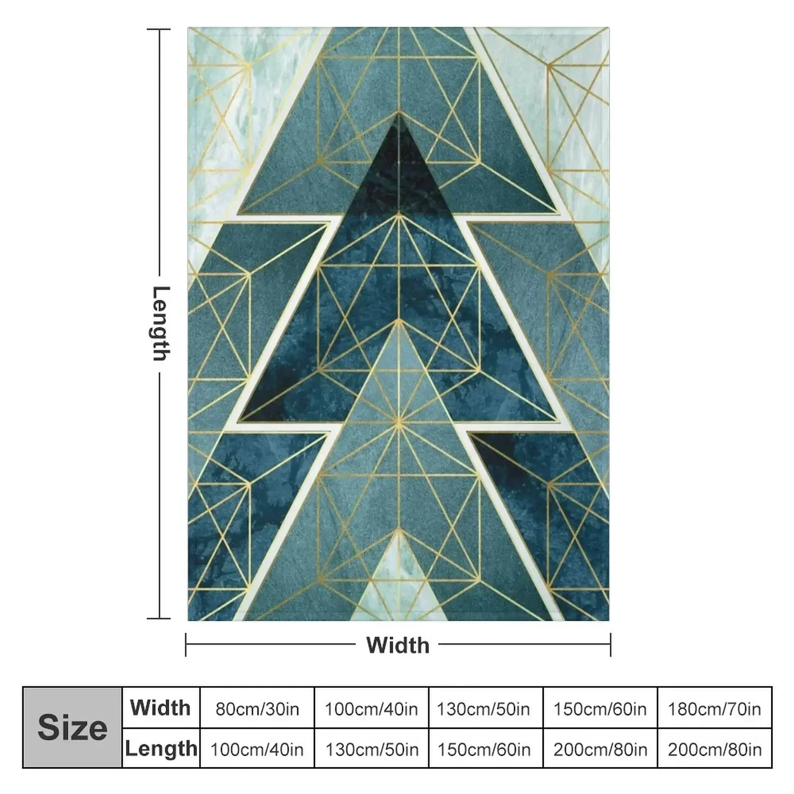 Geometric Excellence in Teal Throw Blanket couch cozy soft plush fuzzy picnic outdoor blanket