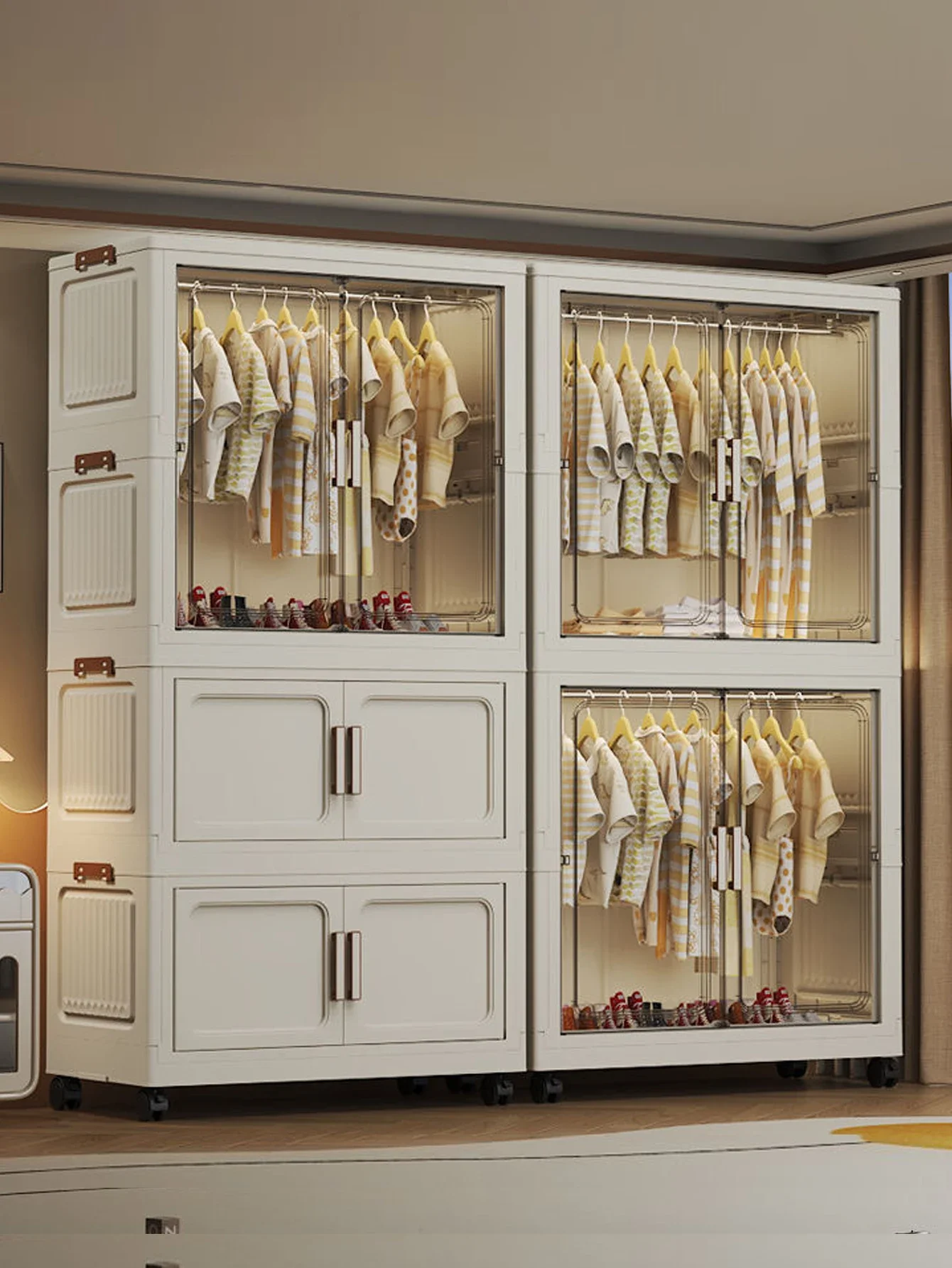 Armário de armazenamento dobrável multi-cena branco/preto/cinza casa escritório cozinha banheiro organizador multifuncional com portas