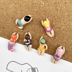 Mermaid Shape Push Pins para Thumbtacks Decoração, Villain Modeling Pushpin, Thumb Tack Pin, Binding Cork Board, Wall Pin, 6 Pcs