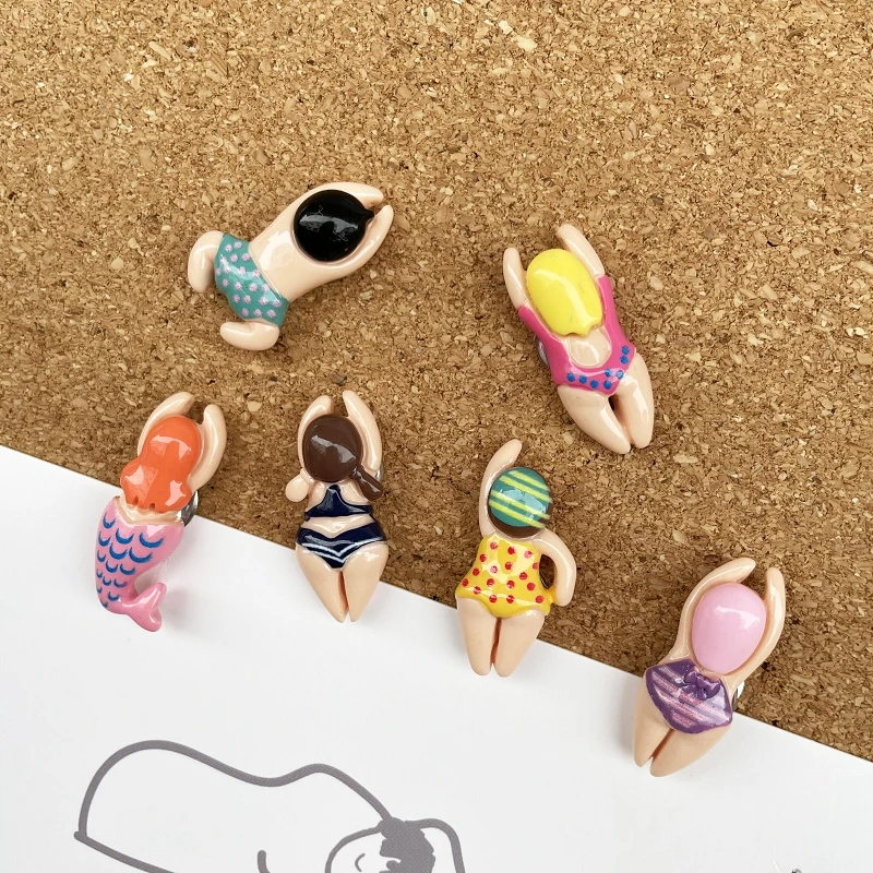 6 Pcs Villain Modeling Push Pins Mermaid Shape Pushpin Thumbtacks Decoration Thumb Tack Pin Binding Cork Board Wall Pin