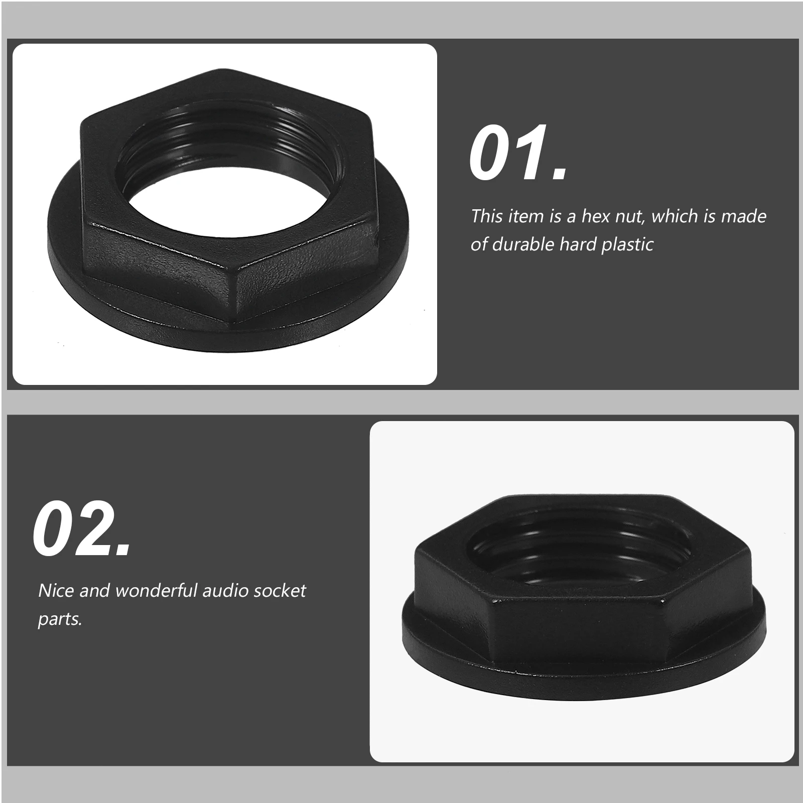 

Headphone Jack Nut Black Durable Hard Plastic For Cliff Uk S-H902 S-H903 S-H904 S-H905 Audio Socket Parts