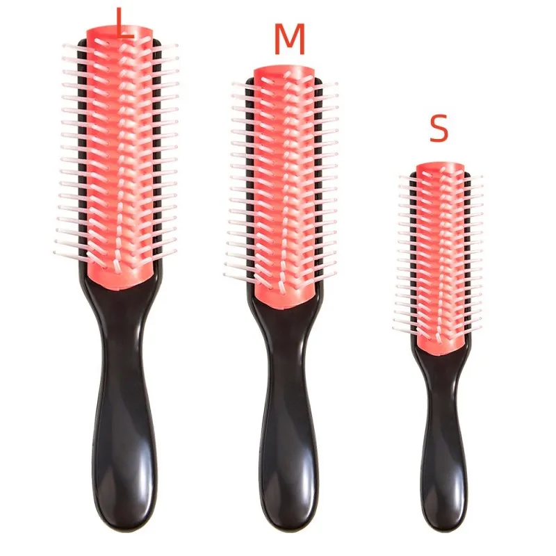 9-Row Detangling Hair Brush Denman Detangler Hairbrush Scalp Massager Straight Wet Comb for Women Men Salon Curly hair brush