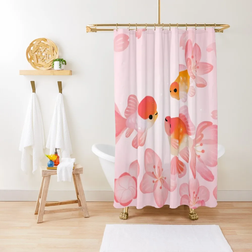 

Cherry blossom goldfish 1 Shower Curtain For Bathroom Modern Bathroom Accessories Curtain