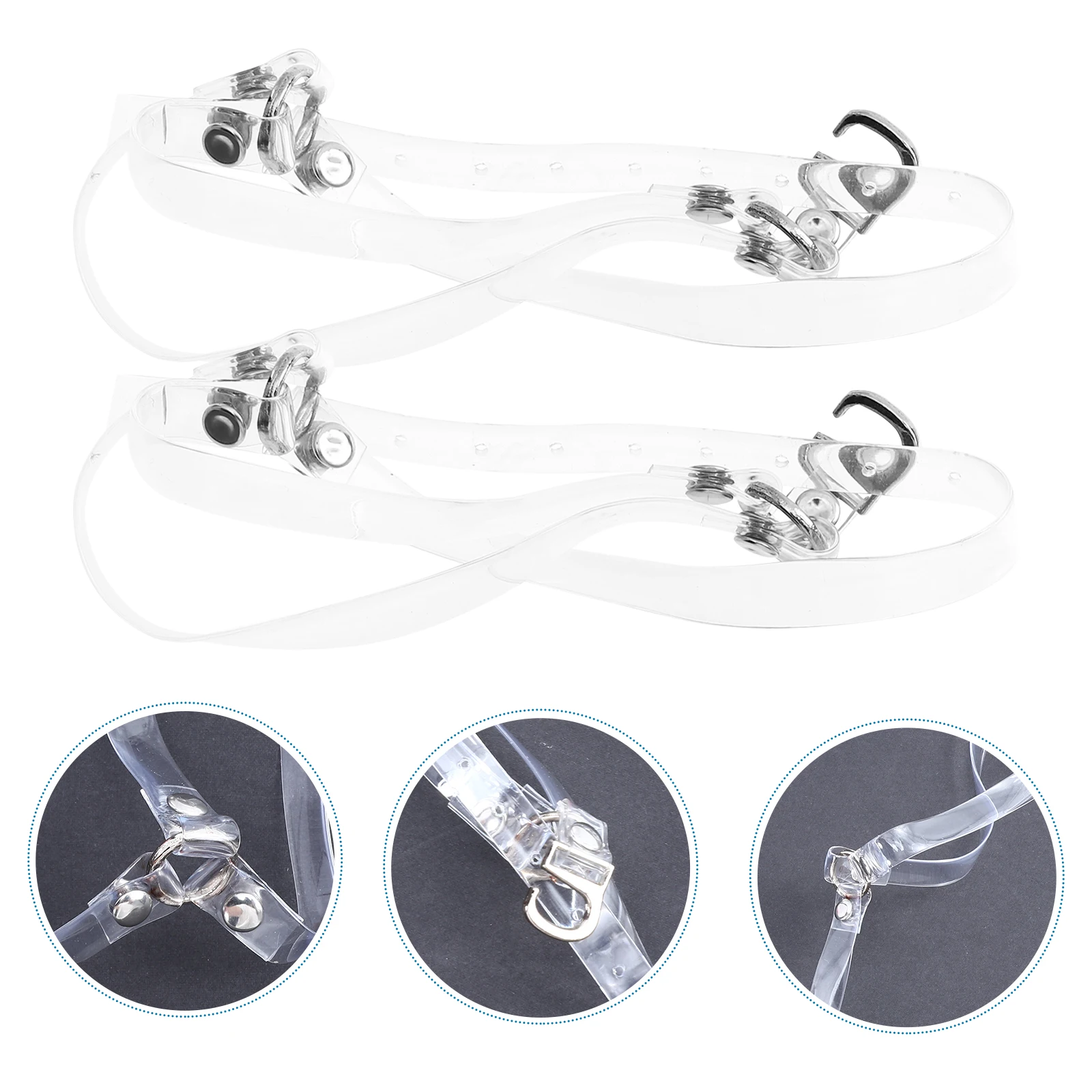 

1Pair Anti-Loose High-Heel Straps Durable PU Iron Elastic Hold Loose Shoes Stable Fix Women Elastic High-Heels Shoelace