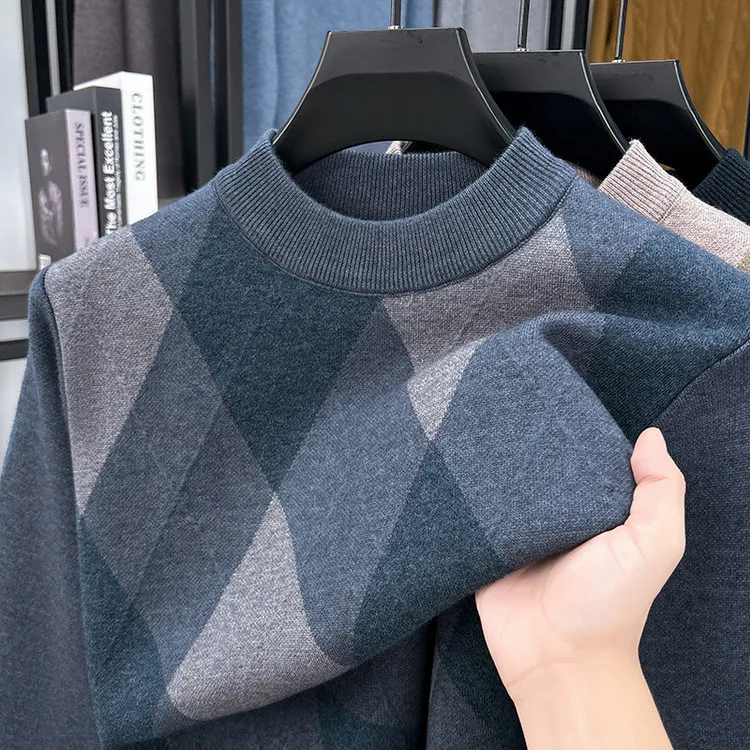 2025 Suéteres masculinos quentes e casuais da moda para outono e inverno