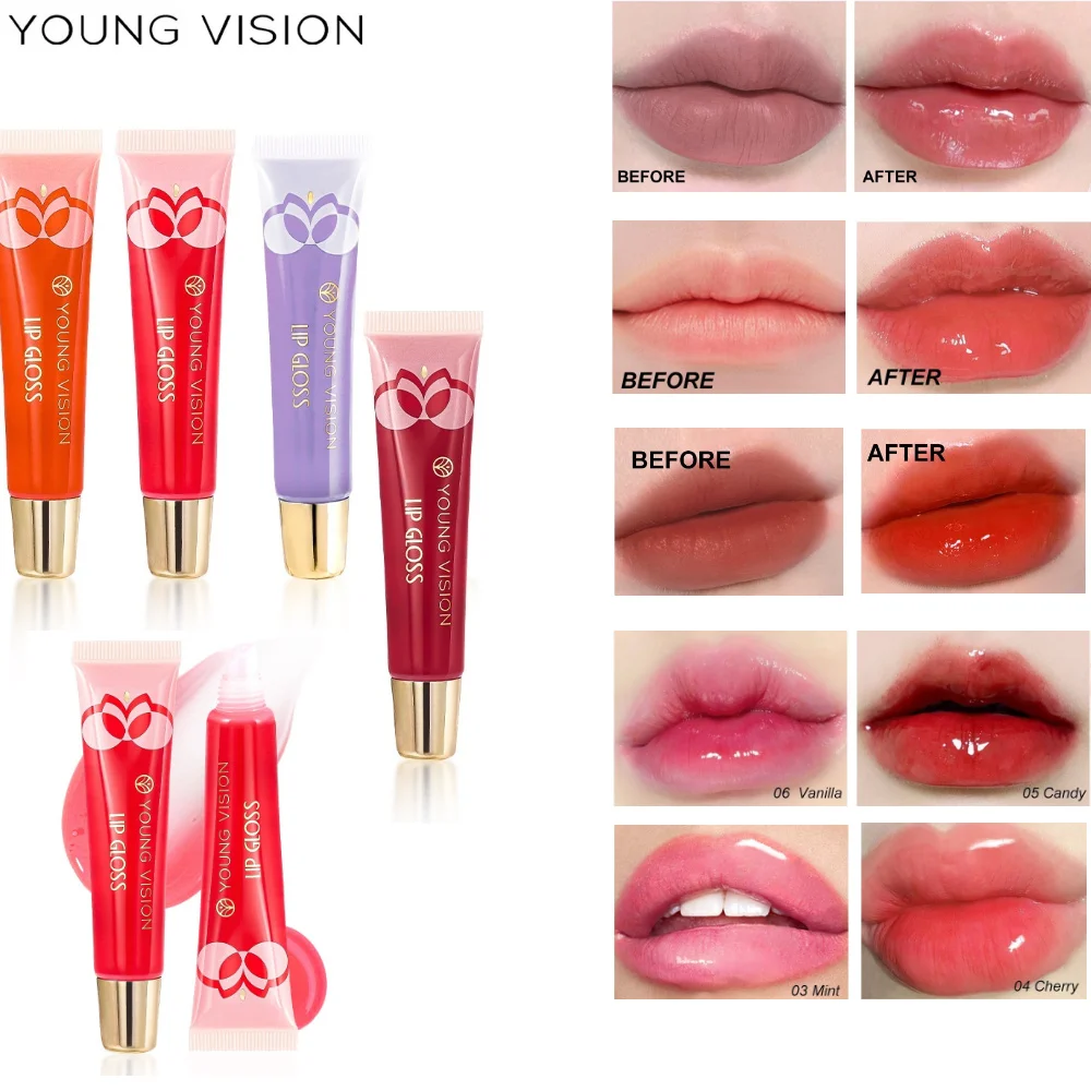 يونغ فيجن 6-لون جوهر اشراق زيت الشفاه العناية بالشفاه بلسم الشفاه جوهر ممتلئ الشفاه مرطب التقشير زيت الشفاه #2