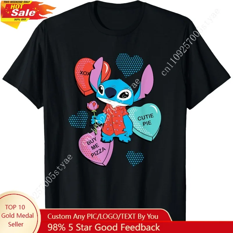 

Футболка Disney Stitch с забавными конфетными сердечками ко Дню святого Валентина