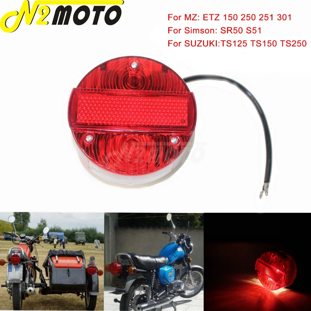 For Suzuki TS125 TS150/250 Simson SR50 S51 MZ ETZ 150 250 251 301 Motorbike Taillight Bulb Rear Lamp Tail Light Stop Brake Light