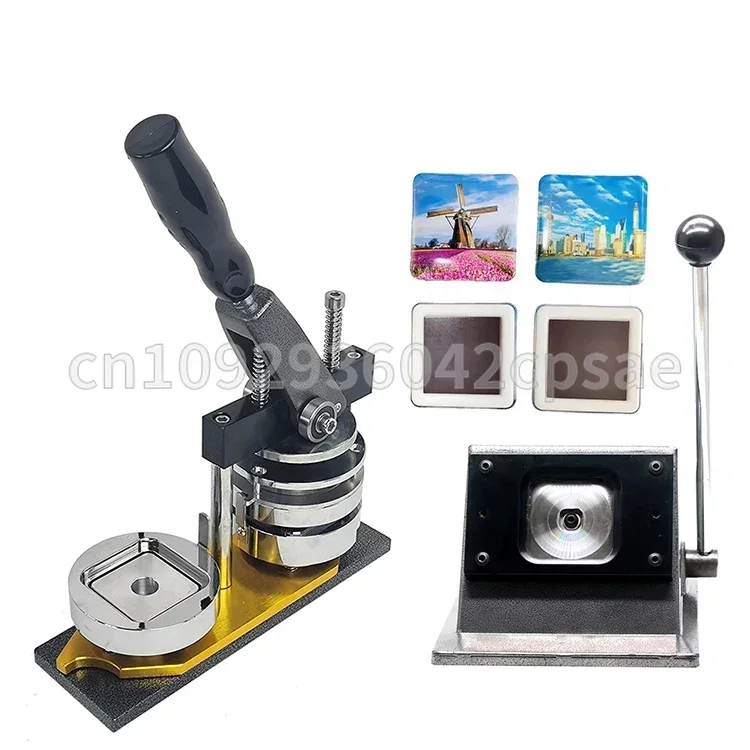 High  Quality 50*50mm 2*2 inch Square fridge Magnet maker Machine Kit with Paper Cutter and 100 sets fridge Magnet Materials