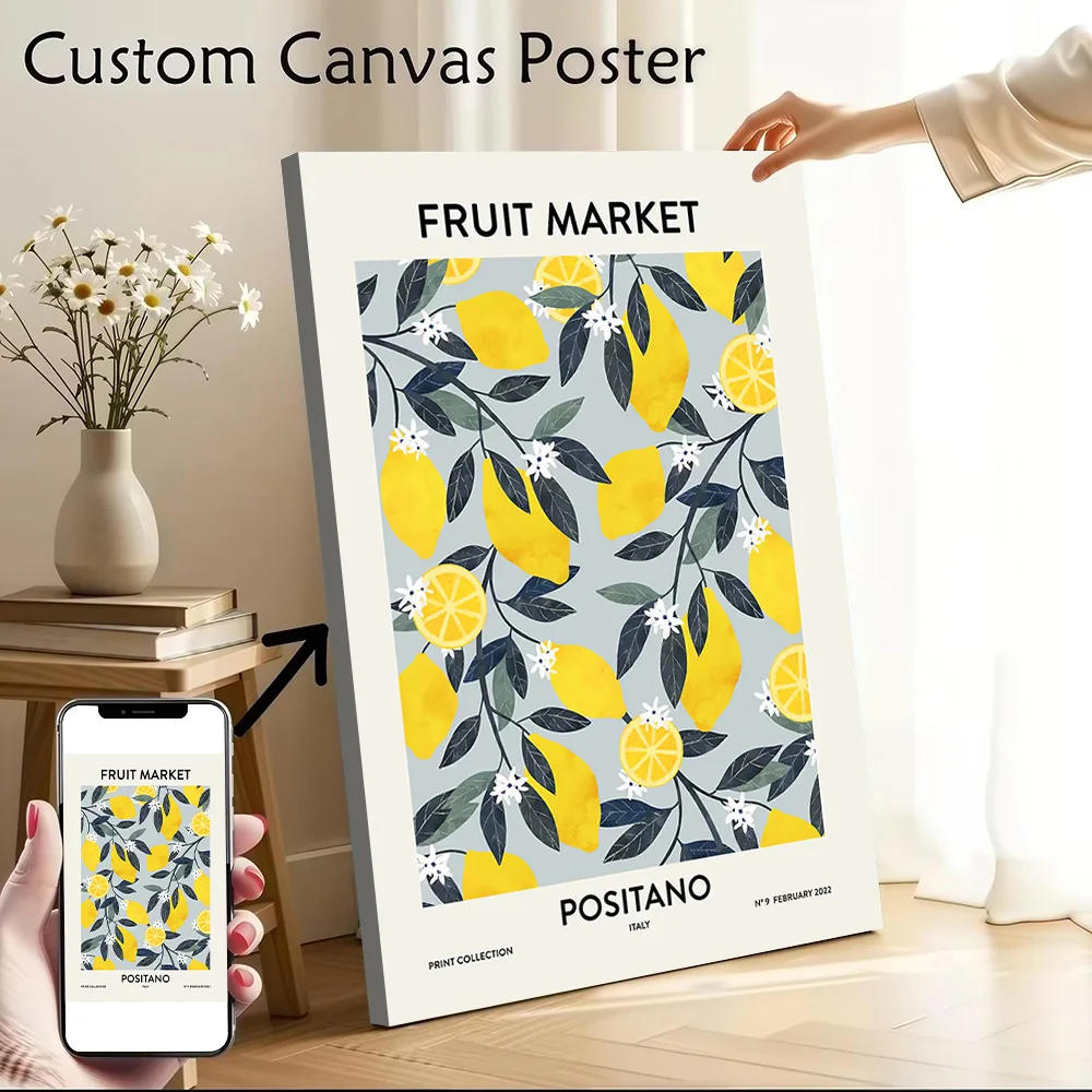 Fruit Market Positano Italy Poster Customizable Printed Canvas Painting for Pictures Wall Art Modern Living Room Paintings Mural