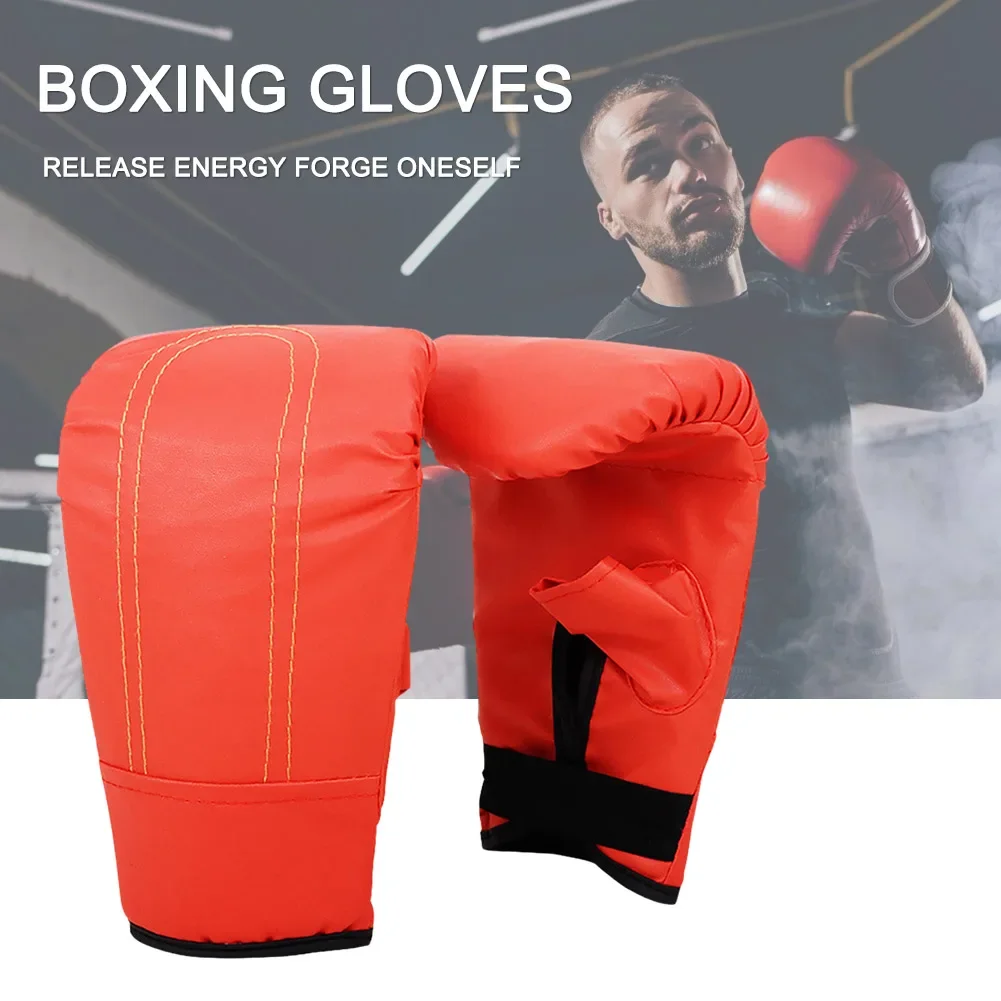 Professional Boxing Gloves PU Leather Kick Boxing Gloves Wear Resistant Punching Training Gloves Adults Kids Sports Supplies - view 5
